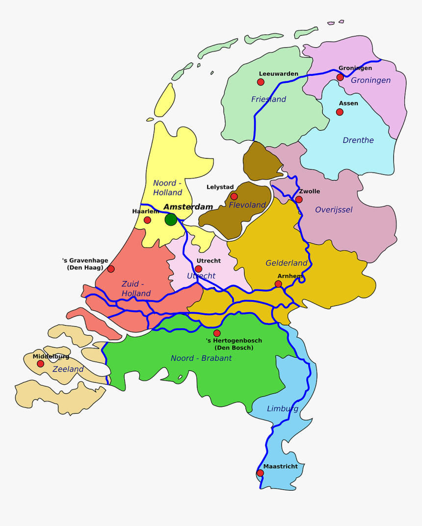 Netherlands Map Geography Free Photo - Netherlands Map Png, Transparent Png