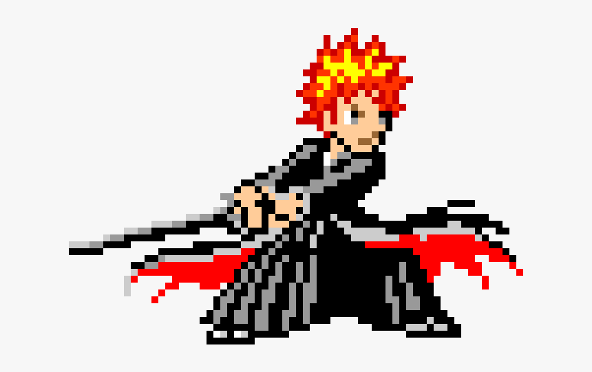 Ichigo Pixel Art Png, Transparent Png