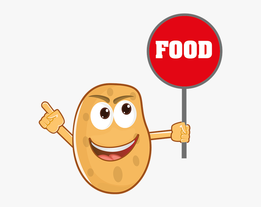 Food Cartoon Mascot Potato Character Smiling - Potato Clipart, HD Png Download