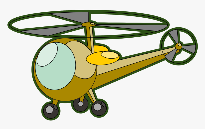 Yellow,vehicle,propeller - Cartoon Helicopter, HD Png Download