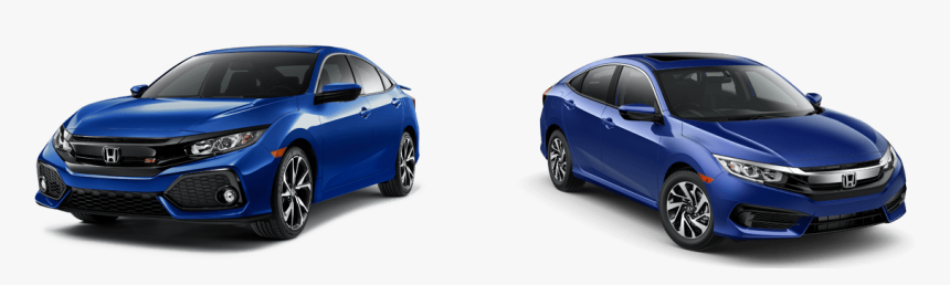 Blue Honda Civic Si And Blue Honda Civic Ex Side By - Honda Civic, HD Png Download