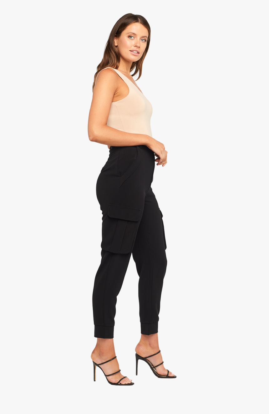 Lana Belted Pant In Colour Caviar - High Heels, HD Png Download