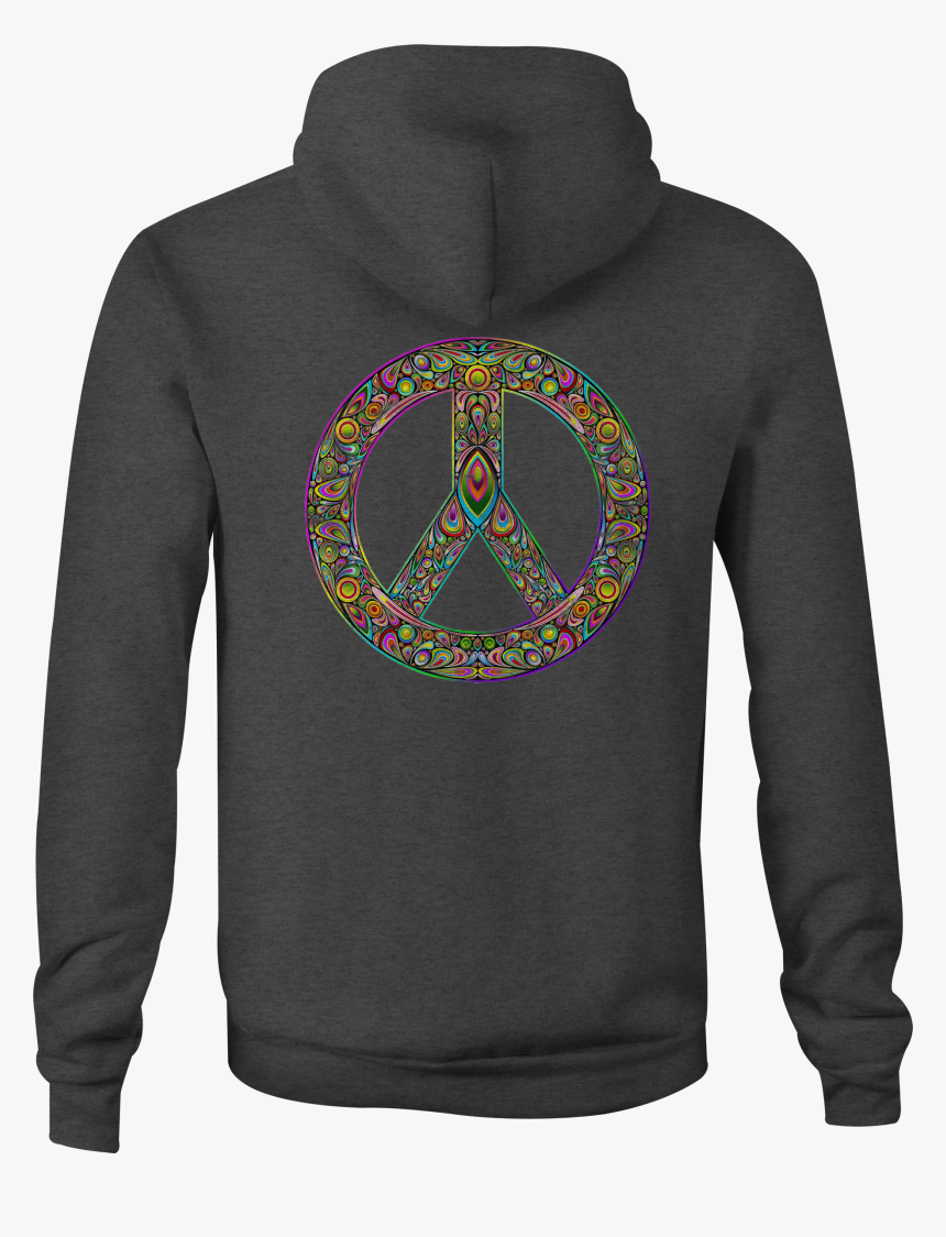 Motorcycle Zip Up Hoodie Psycodelic Peace Sign Hippie - Hoodie, HD Png Download