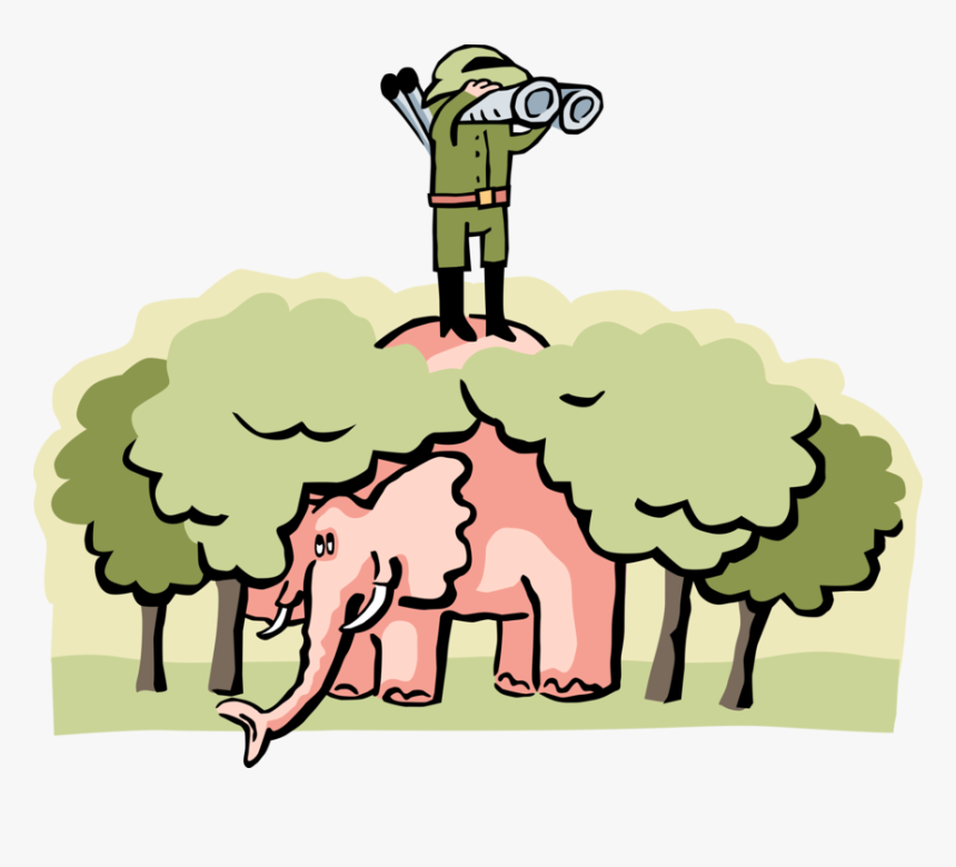 Vector Illustration Of African Elephant With Safari, HD Png Download