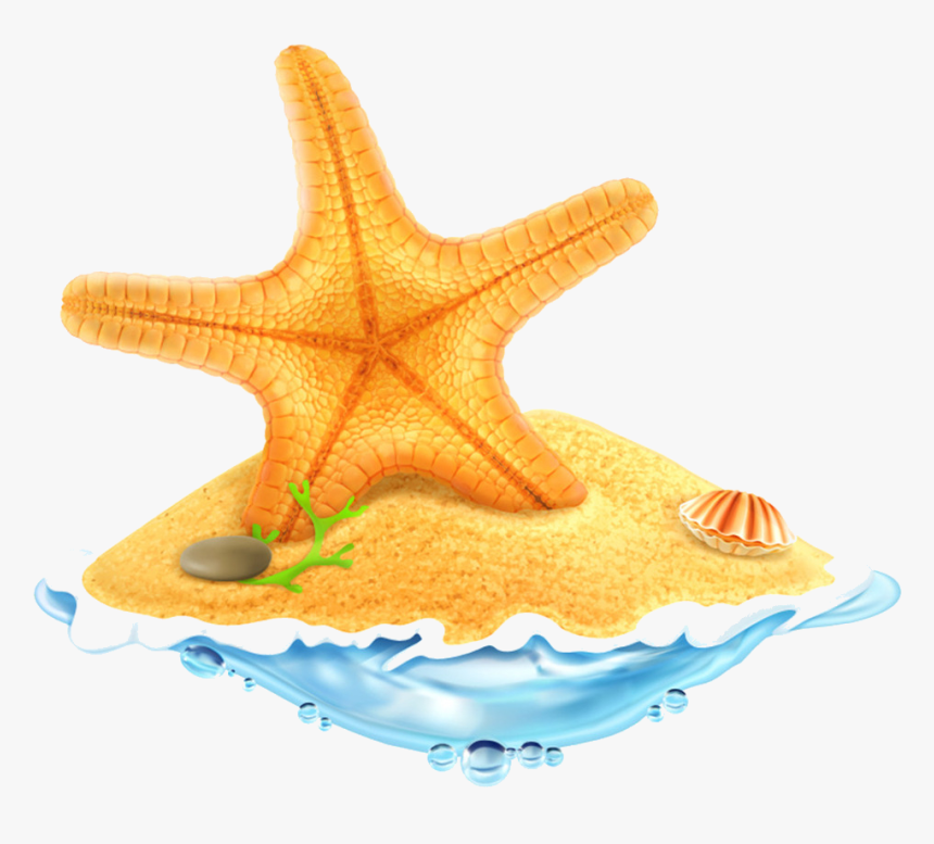 Clip Art Royalty Free Stock Starfish Transparent Yellow - Treasure Box On Island, HD Png Download