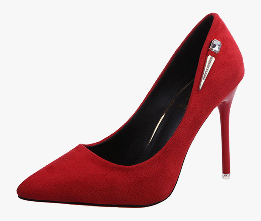 Slipper High-heeled Footwear Shoe Sandal - Suede Red Heels, HD Png Download