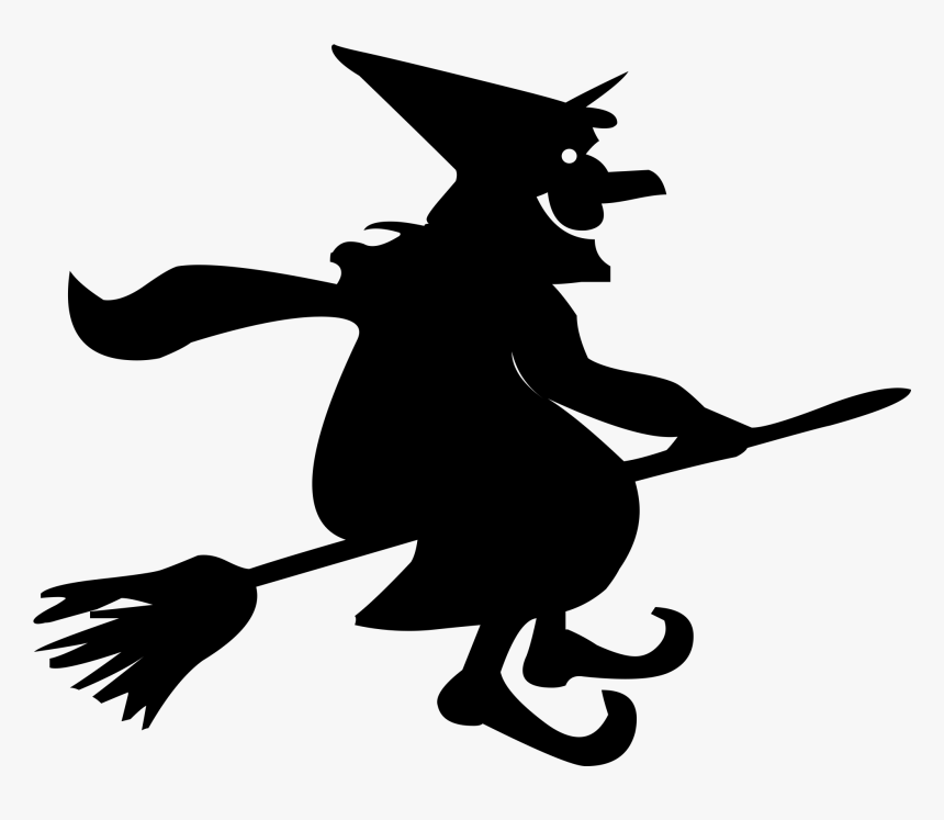 Witchs Broom Witchcraft Clip Art - Witch On A Broomstick Clipart, HD Png Download
