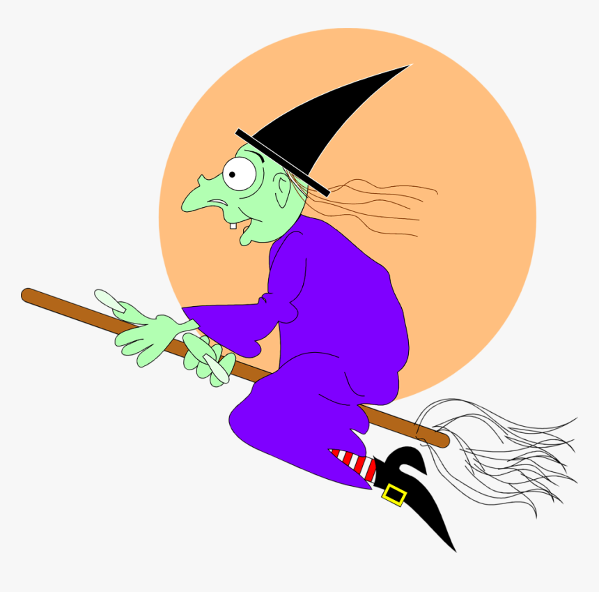 Broomstick Clip Magnetic - Clip Art Witch Gifs, HD Png Download