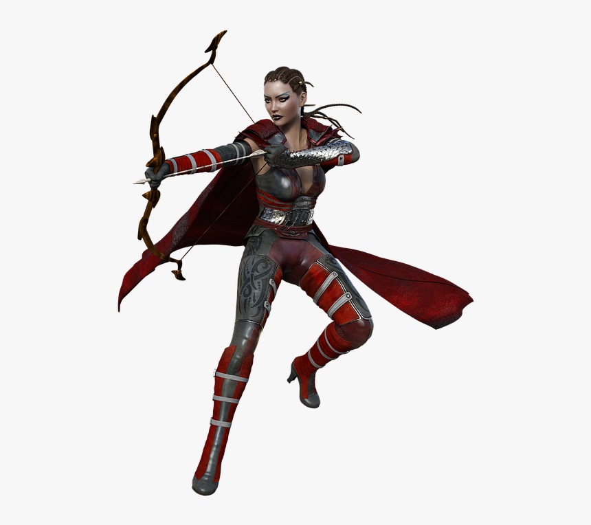 Female, Warrior, Fantasy, Woman, Fighter, Archer, Bow - Woman Warrior, HD Png Download