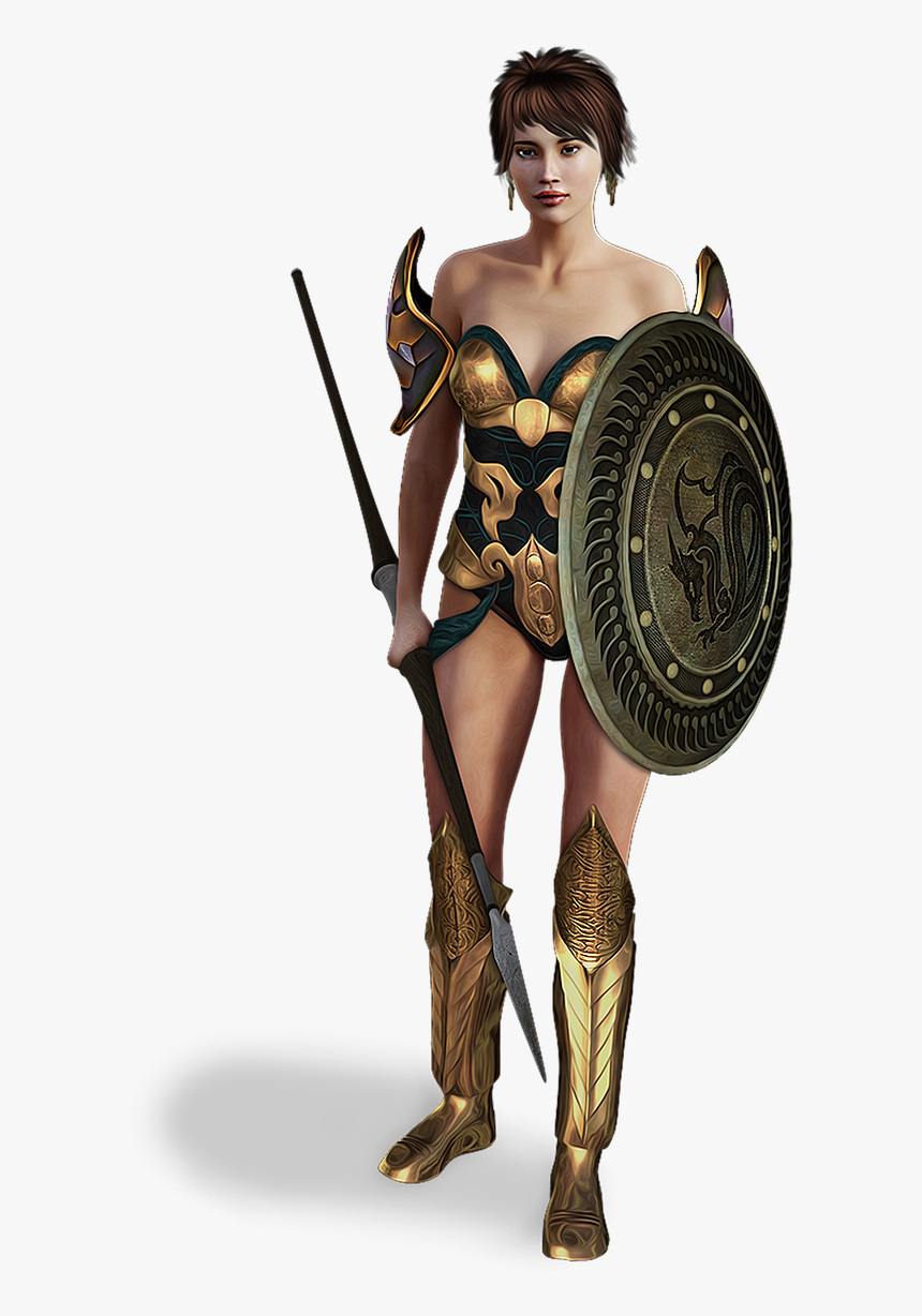 Black Female Warrior Sword Shield, HD Png Download