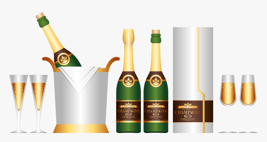 Champagne Set Clip Arts - Champagneflaska Transparent, HD Png Download