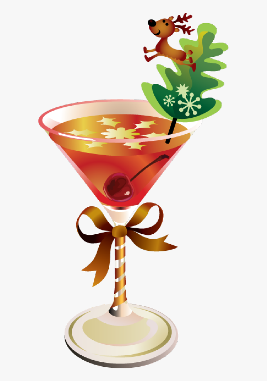 Alcoholic Beverage Clipart - Christmas Drink Clipart, HD Png Download