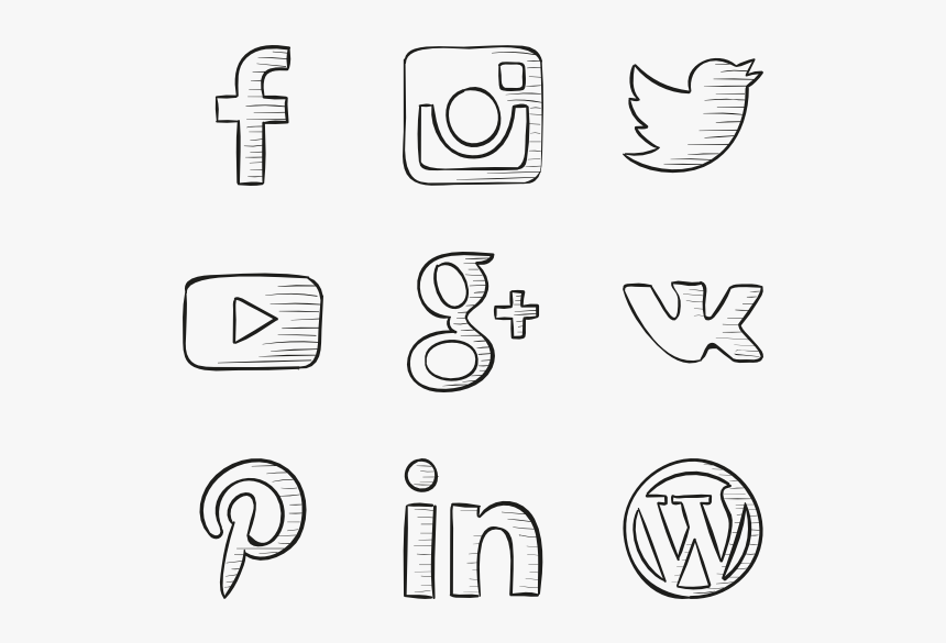 Handmade Social Media Icons, HD Png Download