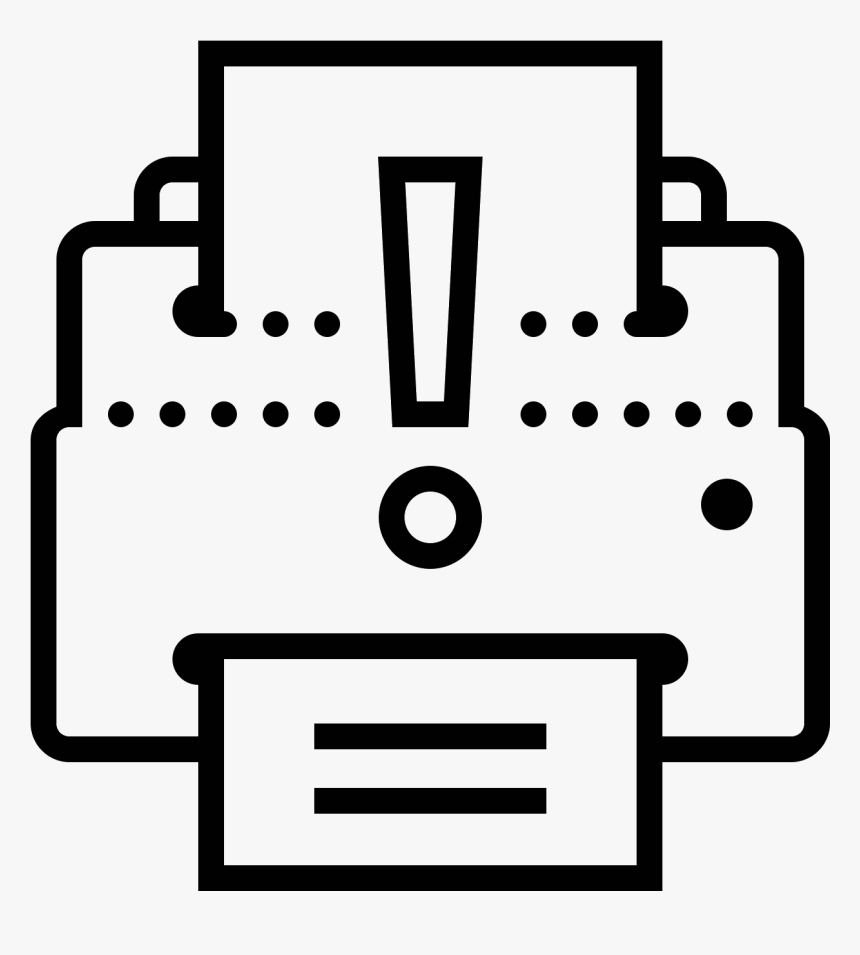 Printer Error Icon - Print Icon Flat Color White Png, Transparent Png