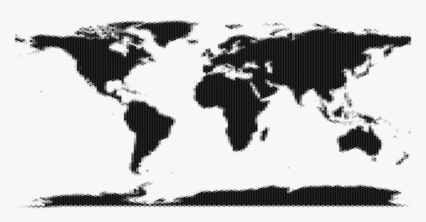 World Map Diamonds Clip Arts - Silhouette World Map Simple, HD Png Download