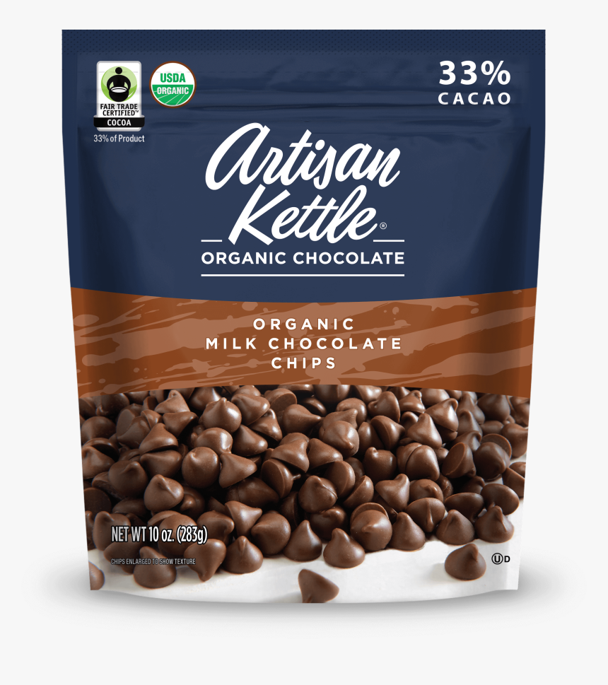 Organic Milk Chocolate Chips - Artisan Kettle Organic Chocolate Chips, HD Png Download