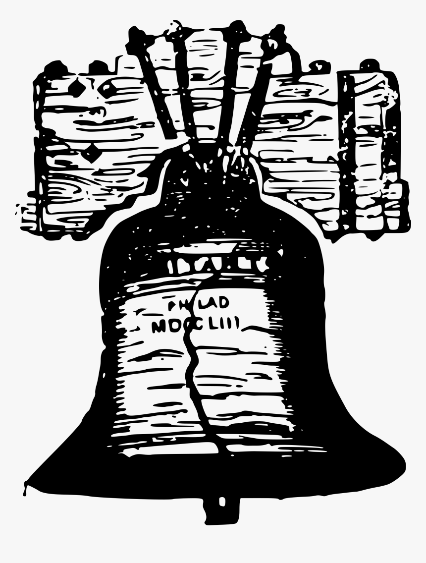 School Bell Vector Transparent Stock Black And White - Transparent Liberty Bell Clipart, HD Png Download