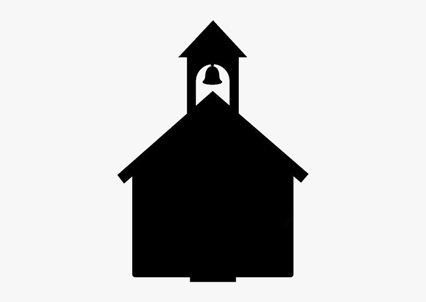 School Bell Png Transparent Images - School House Clip Art Silhouette, Png Download