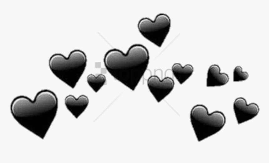 Black Hearts Image With - Black Heart Crown Transparent, HD Png Download