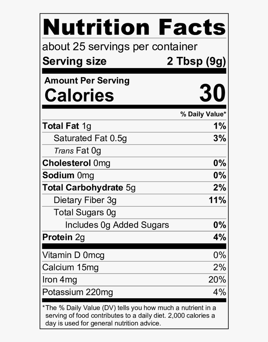 Organic Cacao Powder 8oz Apple Jam Nutrition Facts Hd Png Download Transparent Png Image Pngitem