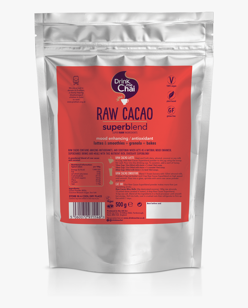 Raw Cacao Superblend - Coconut Shell Charcoal Packaging, HD Png Download