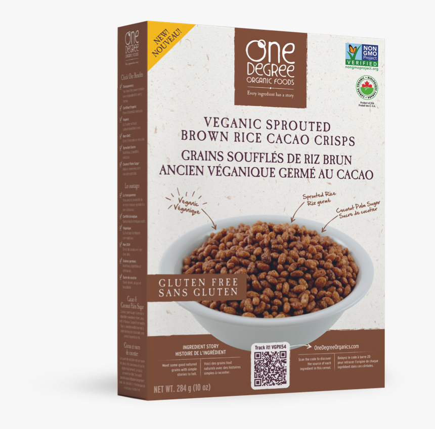 One Degree Organic Foods Sprouted Brown Rice Cacao, HD Png Download