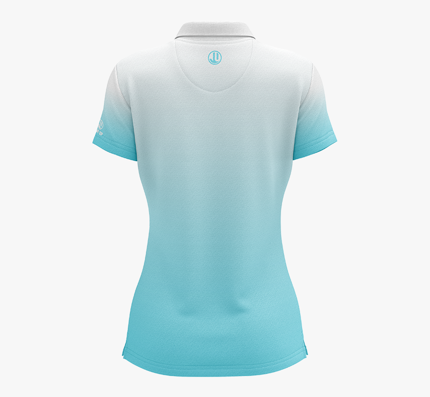 White To Tiffany Blue Women S Sublimated Jersey - White And Teal Polo, HD Png Download