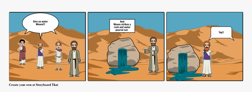 Moses Striking The Rock Cartoon, HD Png Download