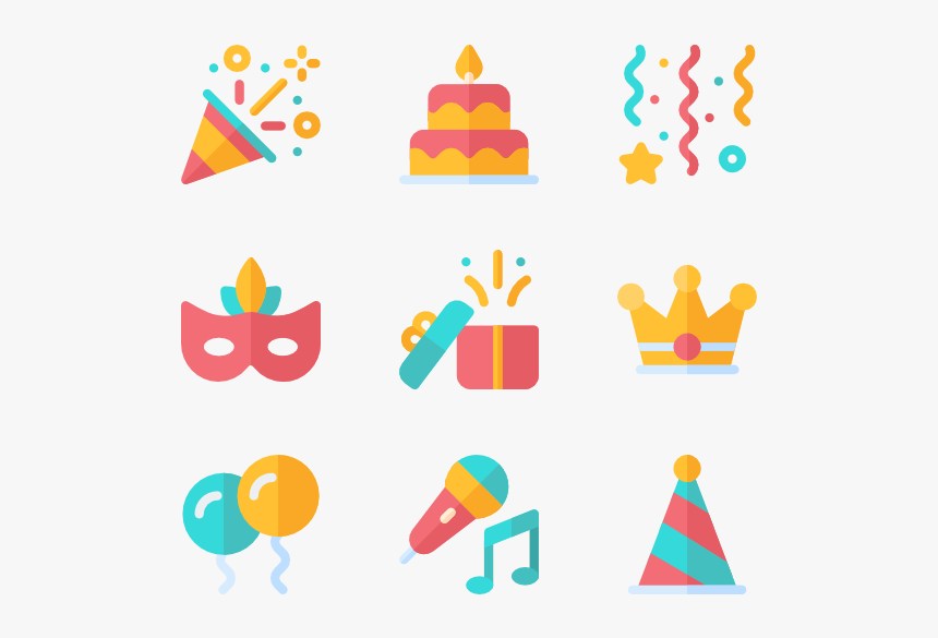 Clip Art Happy Birthday Icons Free - Birthday Icons Png, Transparent Png