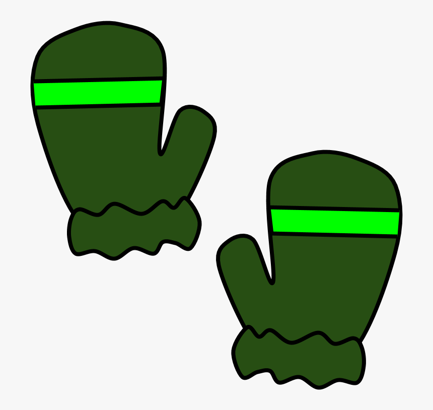 Mittens, Fur Cuff, Stripe, Green, HD Png Download