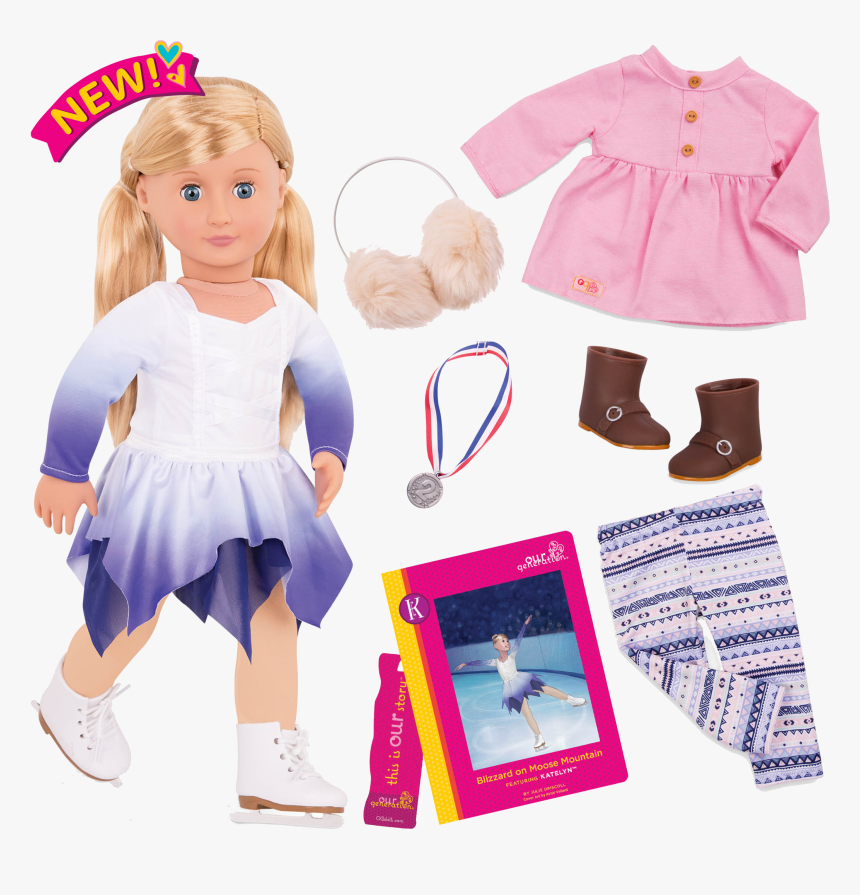 Katelyn Deluxe 18-inch Figure Skater Doll With Book - Our Generation Katelyn Doll, HD Png Download