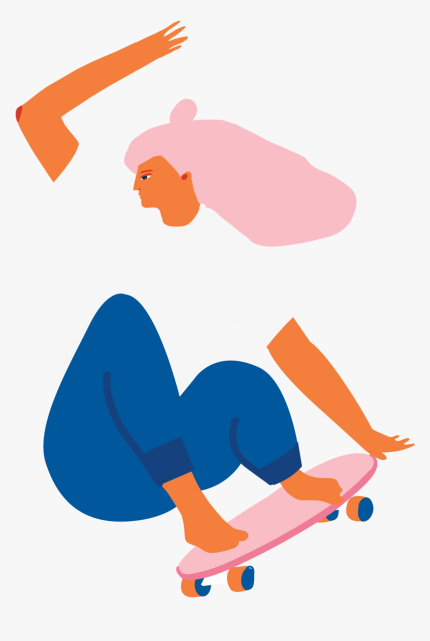 Skater Girls Illustration, HD Png Download