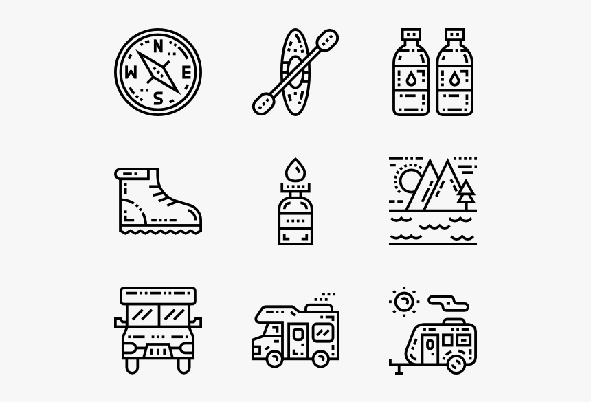 Camping - Line Art, HD Png Download