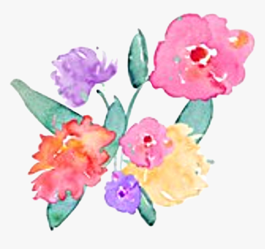 #watercolor #flowers #pink #purple #yellow #red #green - Child Art, HD Png Download
