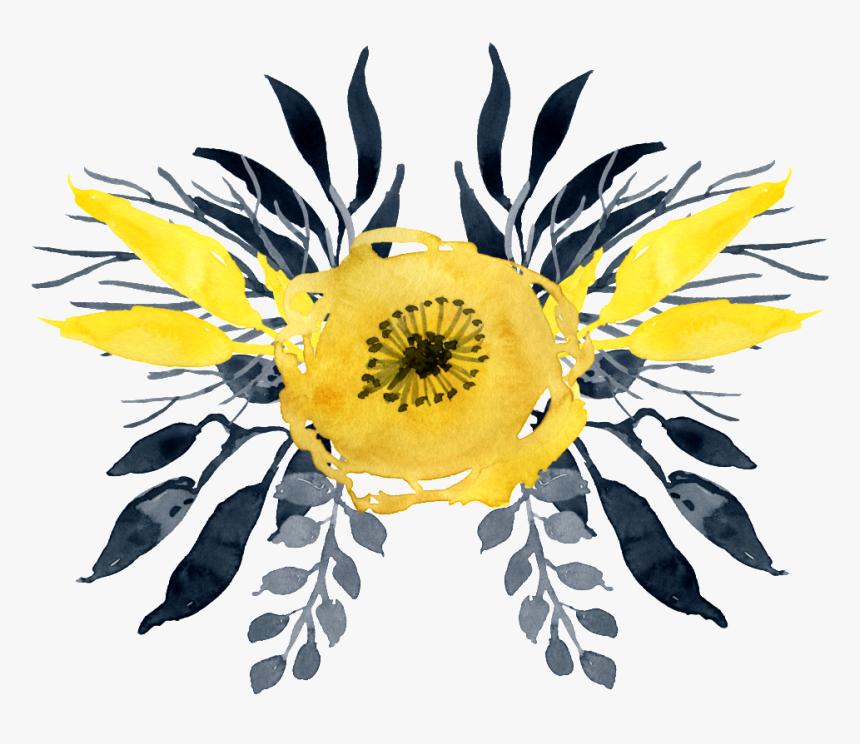 This Graphics Is Watercolor Yellow Flower About Watercolor, - Watercolor Yellow Flower Full Hd Png, Transparent Png