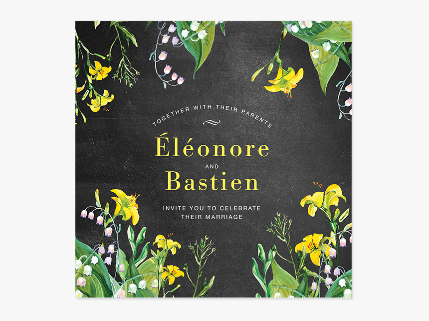 Invitation Mariage Personnalise Chanmpetre Jaune Muguet - Camomile, HD Png Download