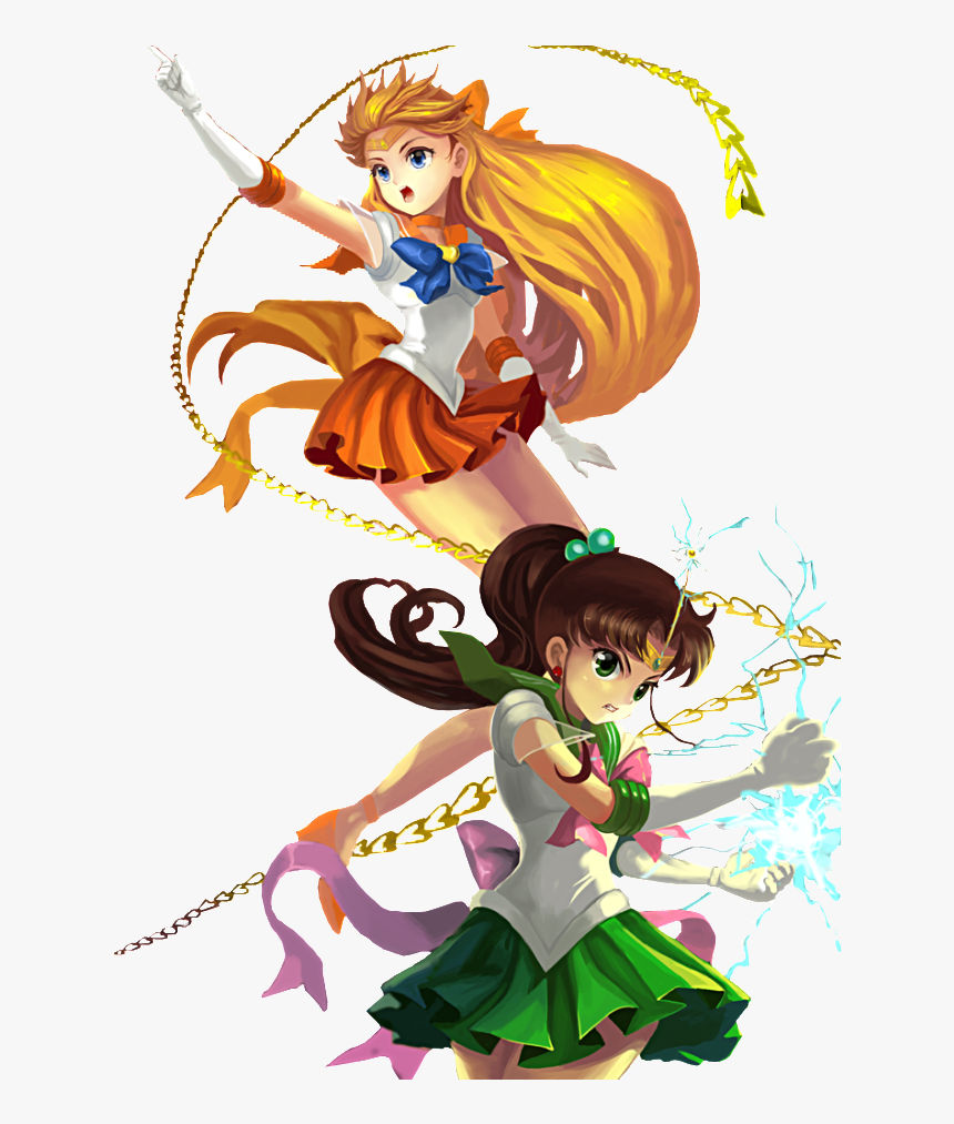 Sailor Jupiter And Venus , Png Download - Cartoon, Transparent Png
