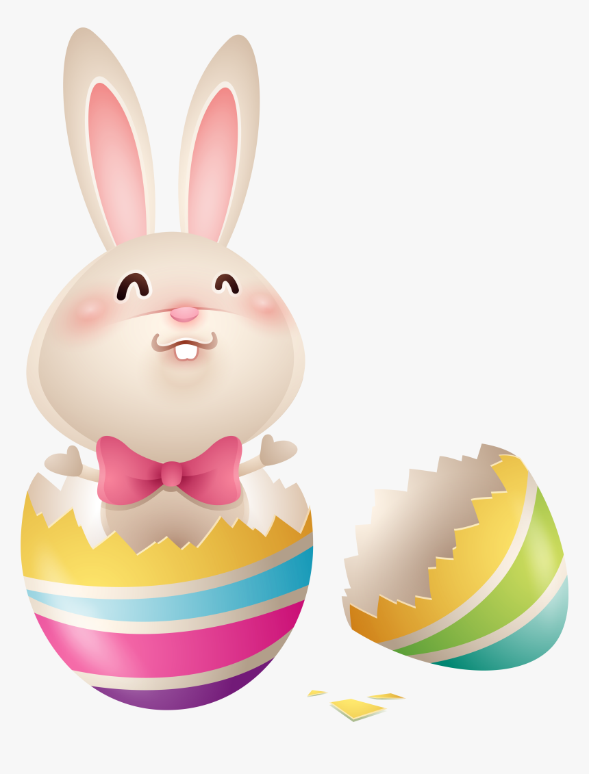 Easter Basket Bunny Clipart Transparent - Bunny In An Egg, HD Png Download
