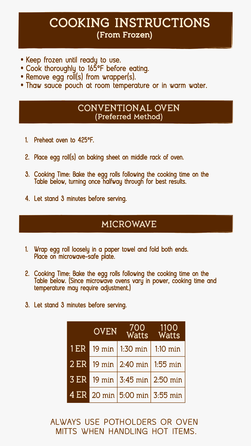 Cooking Instructions - Kahiki Egg Rolls Cooking Instructions, HD Png Download