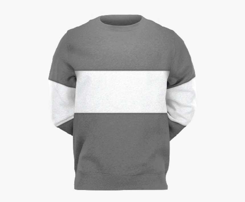 Fan Cloth Striped Sleeve Crewneck Gray - Striped Sleeve Crewneck Sweatshirt, HD Png Download