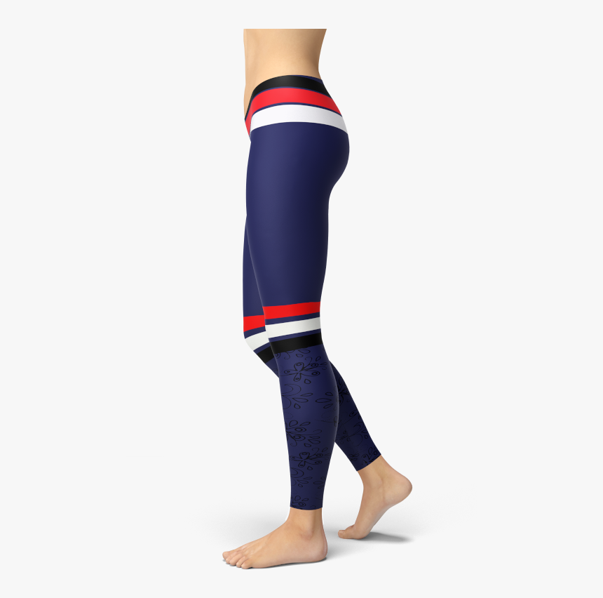 Blue Red White And Black Stripe Leggings Yoga Gym And - Game Of Theones Dragon Leggings, HD Png Download