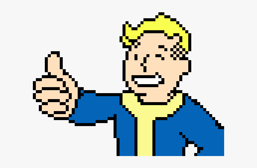 Fallout Vault Boy Pixel Art, HD Png Download