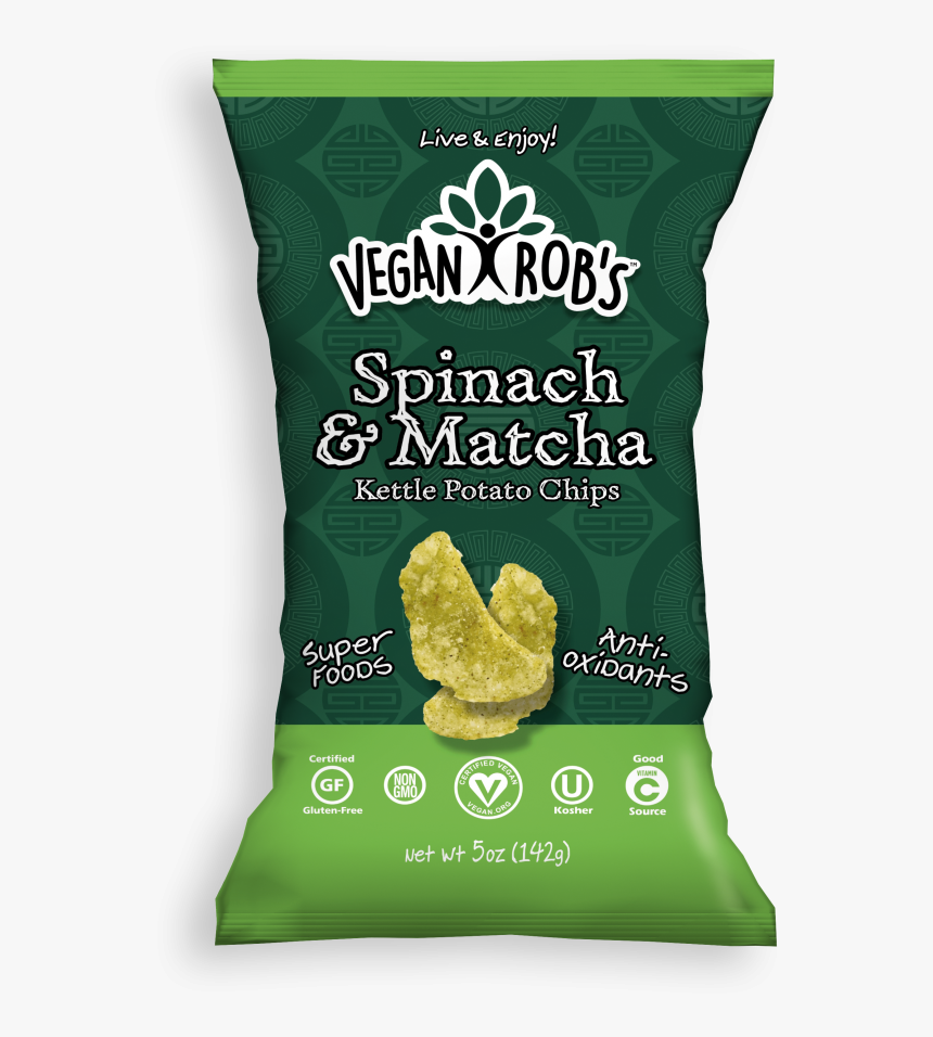 Vegan Spinach Matcha Kettle Chips Large - Vegan Rob's Brussel Sprout Puffs, HD Png Download
