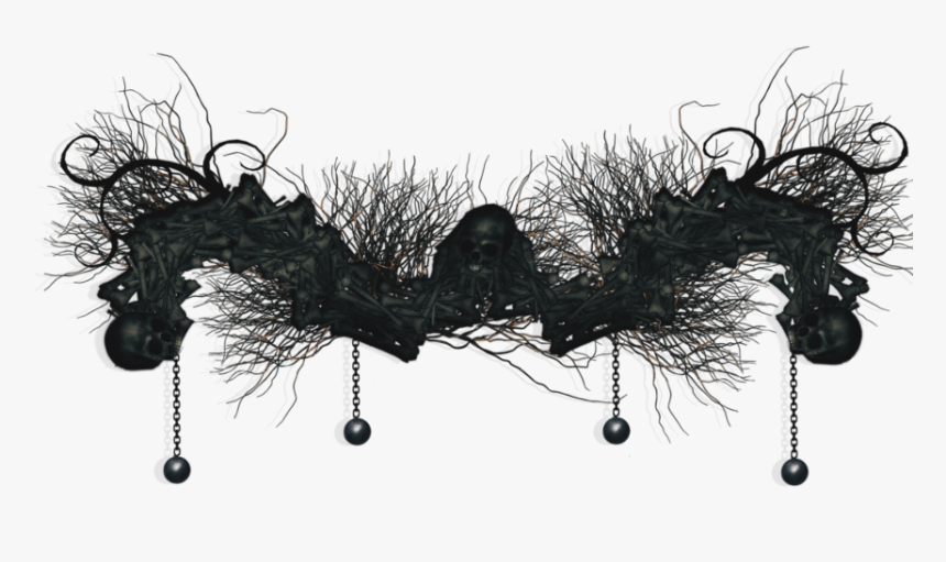 #goth #dead #skull #border #brown - Bones Garland Png, Transparent Png