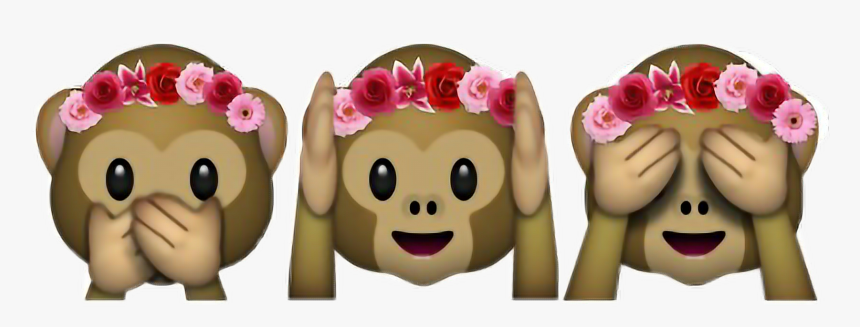 #emoji #flower #flowercrown #emojis #monkey #monkeys - 🙈 🙉 🙊 Emoji, HD Png Download