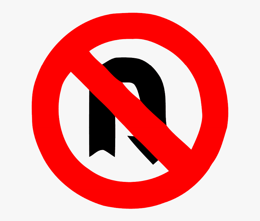 U Turn Sign Free Png Image - No Parking Road Sign, Transparent Png