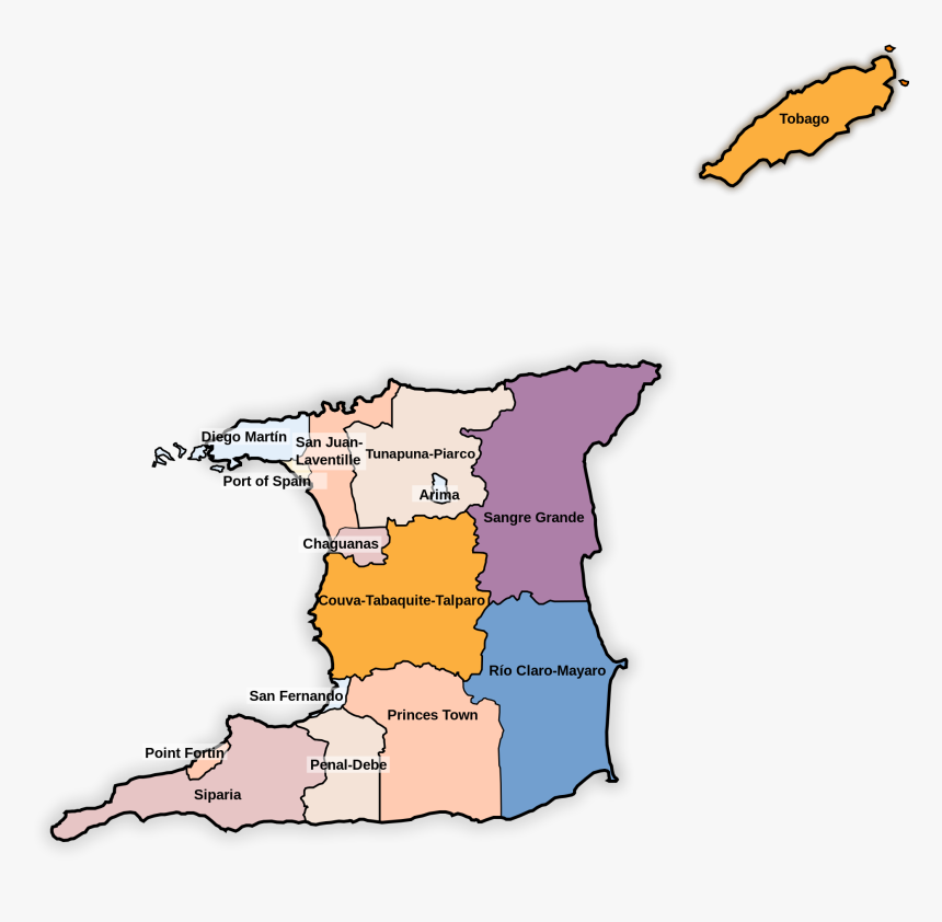 Trinidad And Tobago Flag - Regional Corporations In Trinidad, HD Png Download