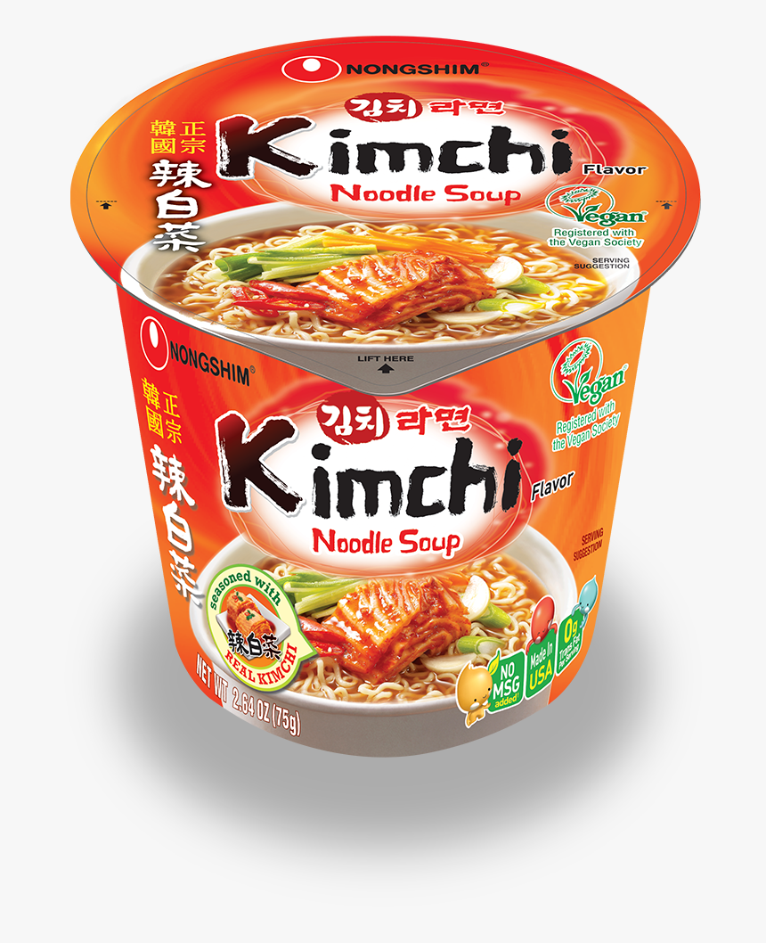 Transparent Kimchi Clipart - Nongshim Kimchi Noodle Soup Cup, HD Png Download
