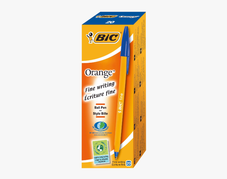 Bic Cristal Fine Ball Pen Orange Green - Bic Cristal Gel Medium, HD Png Download