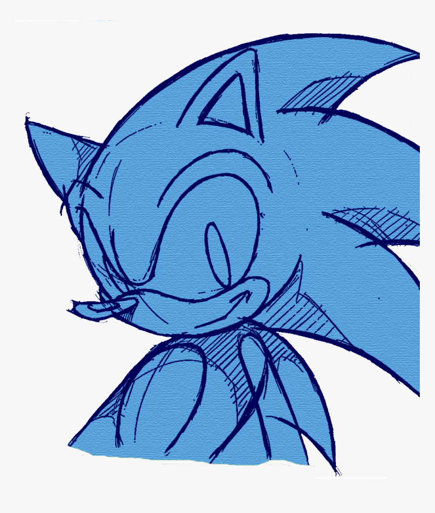 Sonic The Hedgehog 2 Fish Mammal Vertebrate Head Line - Sonic The Hedgehog Sketch, HD Png Download